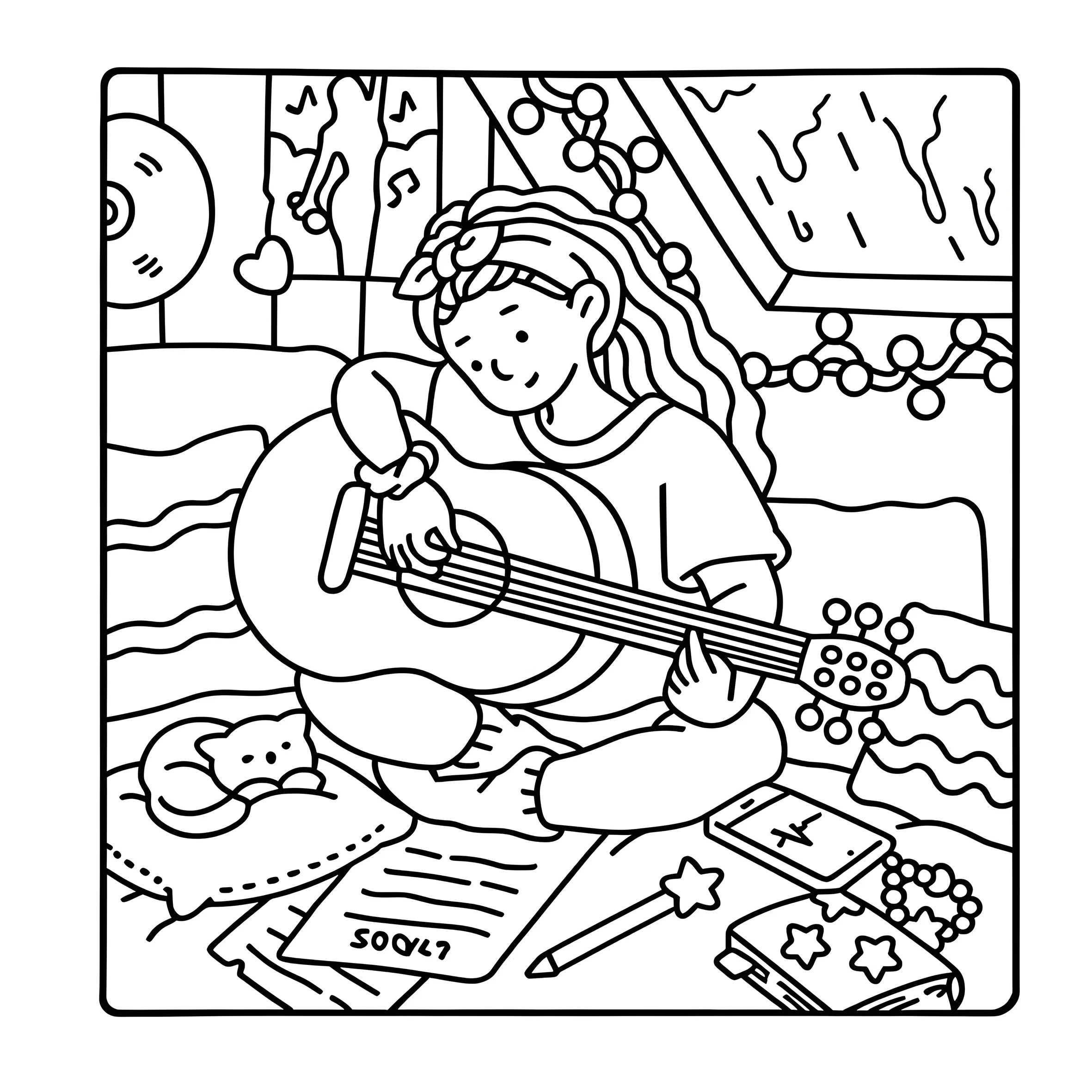 COZY GIRL VIBES Bold-easy Patterns Coloring Book for Adults Cute Drawing Book Perfect Gift for Party and Birthday 6