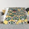 Anime Keroro Plaid Blankets Sofa Cover Fleece Printed Cartoon Collage Lightweight Thin Throw Blankets for Sofa Bedroom Rug Piece 1