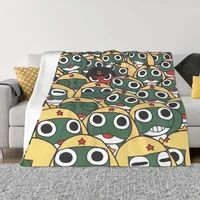 Anime Keroro Plaid Blankets Sofa Cover Fleece Printed Cartoon Collage Lightweight Thin Throw Blankets for Sofa Bedroom Rug Piece 1