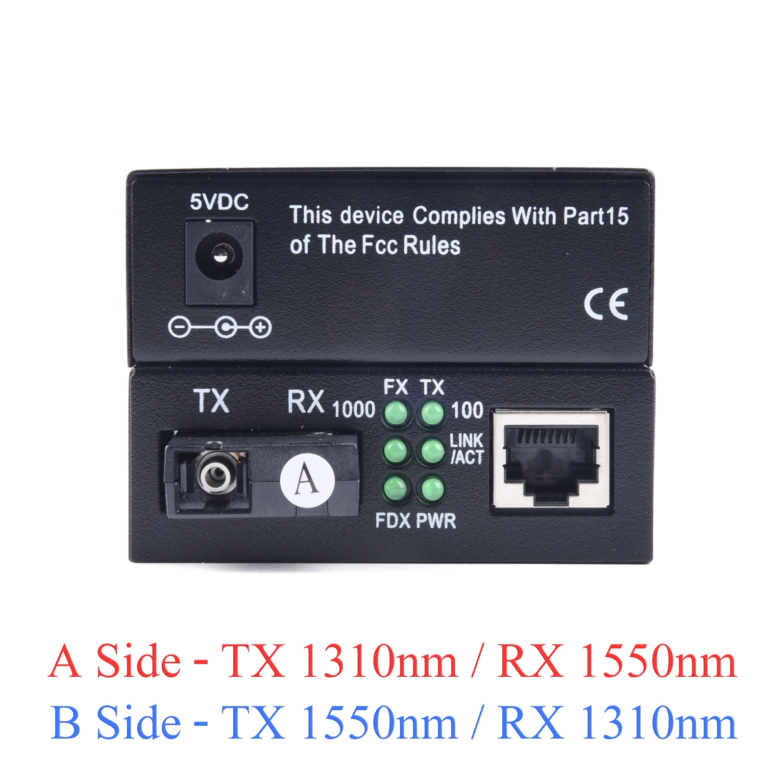 1Pcs Gigabit Fiber Optical Media Converter Switch 10/100/1000M Single Mode 2 Fiber to 4 RJ45 UPC/APC SC-Port Transceiver Kit