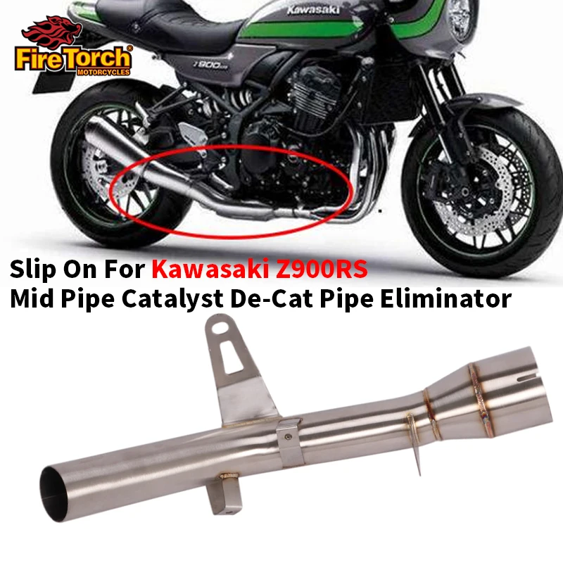 Delete Catalyst for Kawasaki Z900RS Motorcycle Exhaust Pipe Stainless