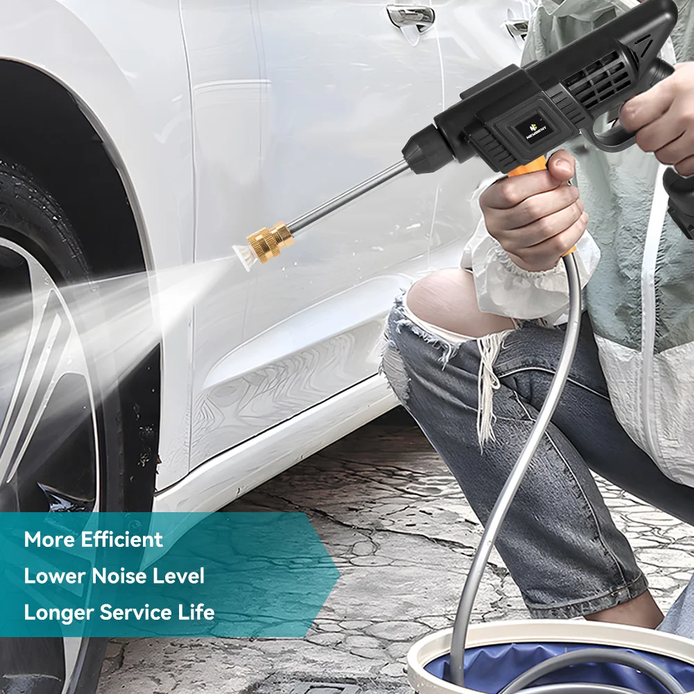 YOFIDRA 600W High Pressure Electric Car Washer Gun Cordless Water Spray Cleaner Gun Garden Power Tools for Makita 21V Battery 5