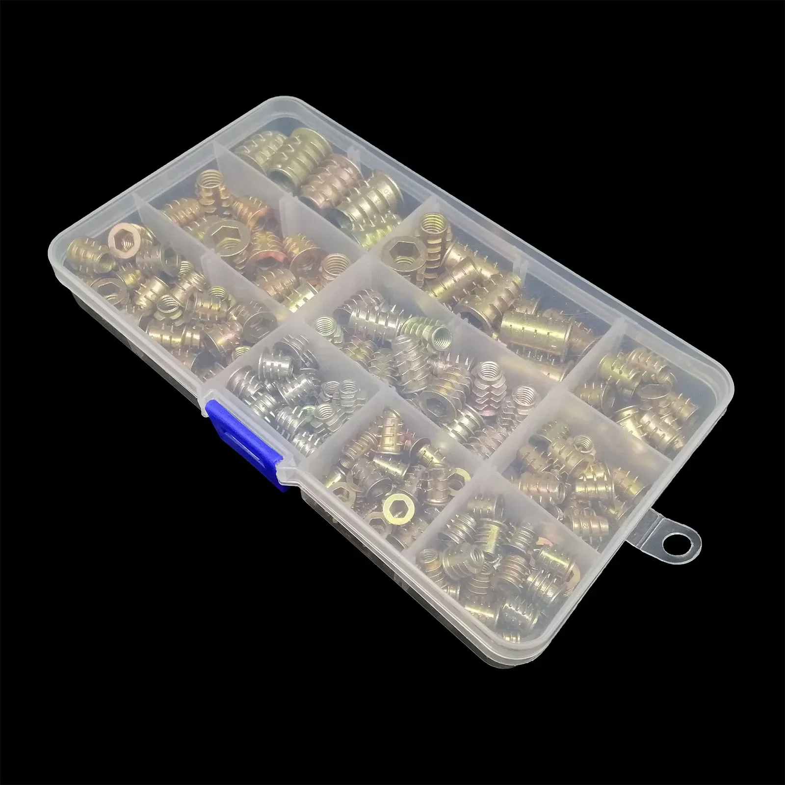 M4 M5 M6 M8 M10 Metal Hexagon Hex Socket Allen Head Embedded Insert Nut E-Nut Assortment Set Kit Box 165pc for Wood Furniture hexagon nuts