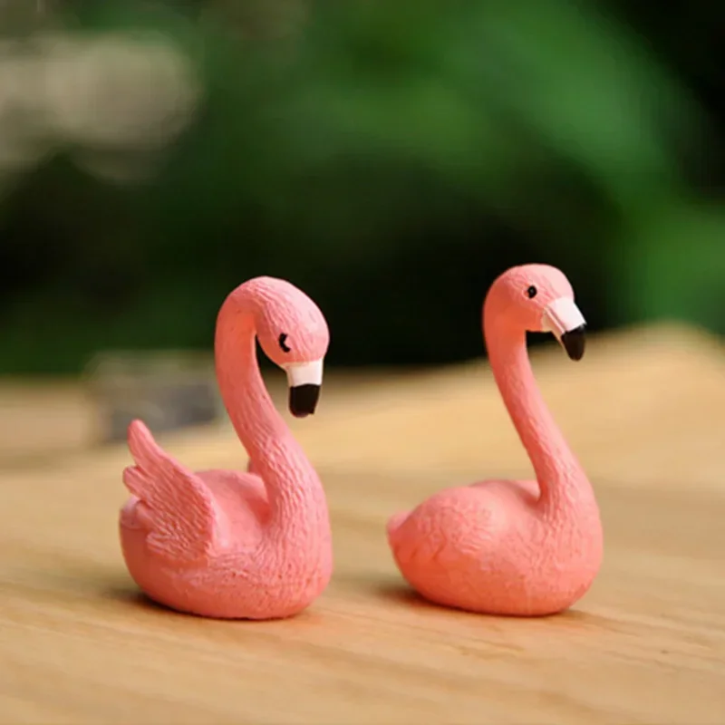 Magic Fairy Garden Accessories set 2/4/6 Miniature Toy Flamingo Animal Figure Elephant Duck Frog Deer Craft Terrarium Moss Decor
