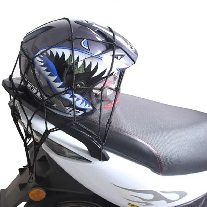 Motorcycle Cargo Net High Elastic Bicycle Motorbike Luggage Net Mesh 40 X 40 Fuel Tank Helmet Bungee Network Moto Accessories