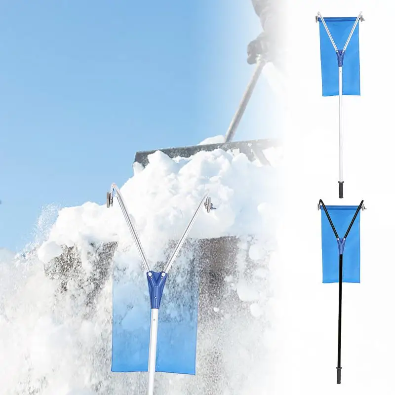 

20 Ft Snow Roof Rake Extendable Handle Snow Removal Tool Durable Lightweight Snow Scraper Adjustable Shovel For Roof And