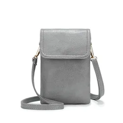 Genuine Leather Crossbody Sling Bag with Shoulder Strap - Unisex Fashionable Outdoor Pouch (Gray)