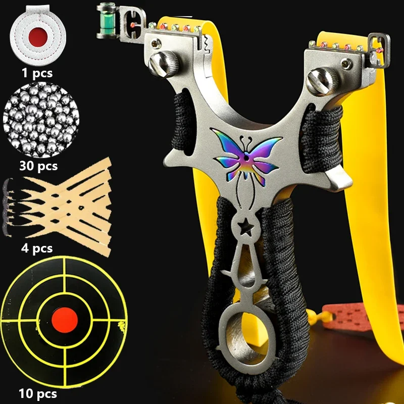 

8020 Slingsshot 304 Stainless Steel Colorful Butterfly Quick Press Slingshot Outdoor Hunting and Shooting Hunting Acessories