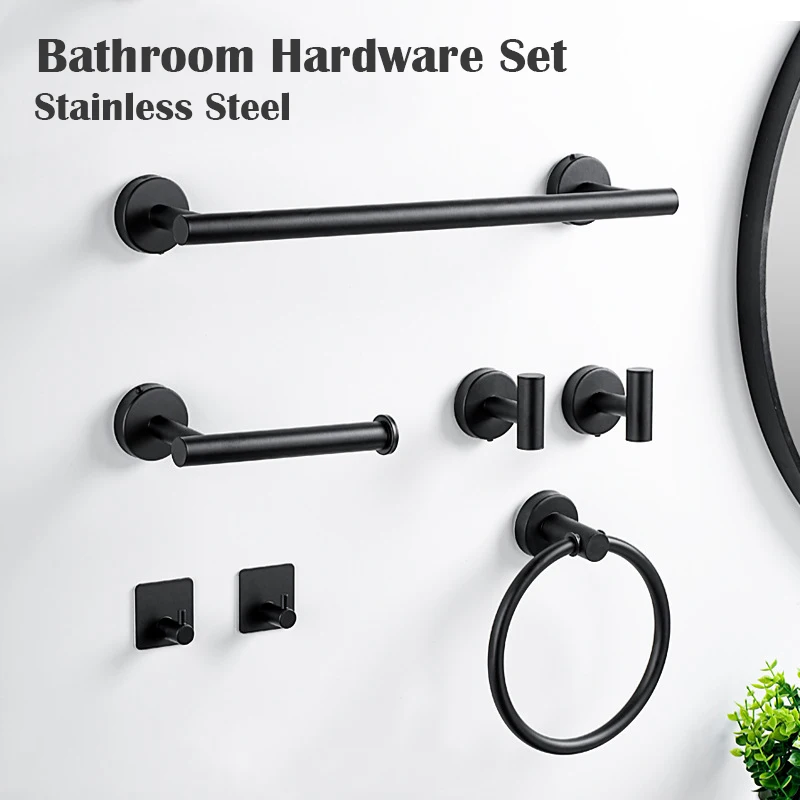 Bathroom Hardware Set Towel Bar Shower Organizer Shelves Caddy Rack