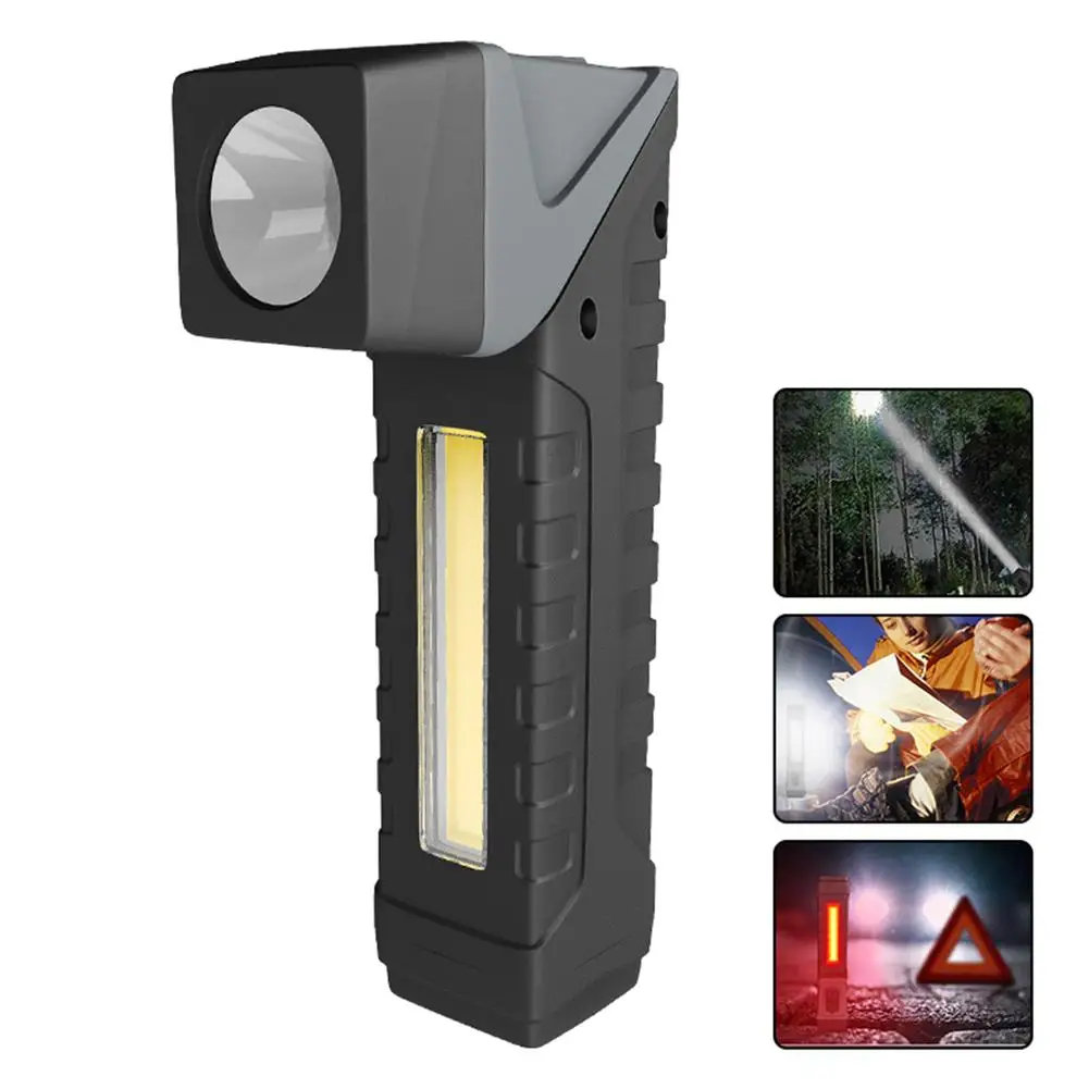 

LED Flashlight With Pen Clip Rotatable Ipx4 Waterproof Super Bright Strong Light COB Work Light With Strong Magnets