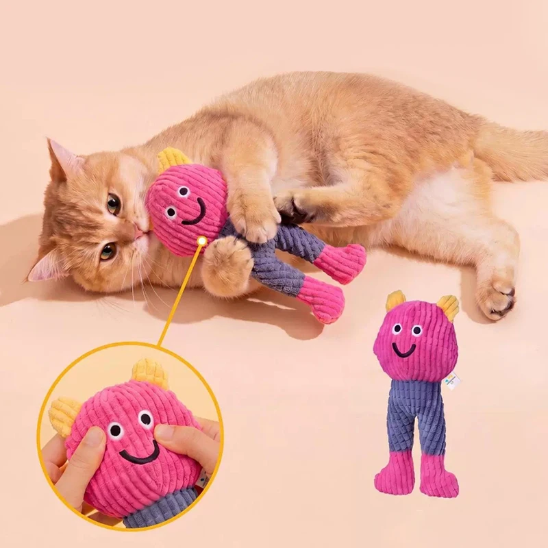 Irresistible Catnip-Infused Plush Chew Toy for Pets - Interactive Squeaky Fun