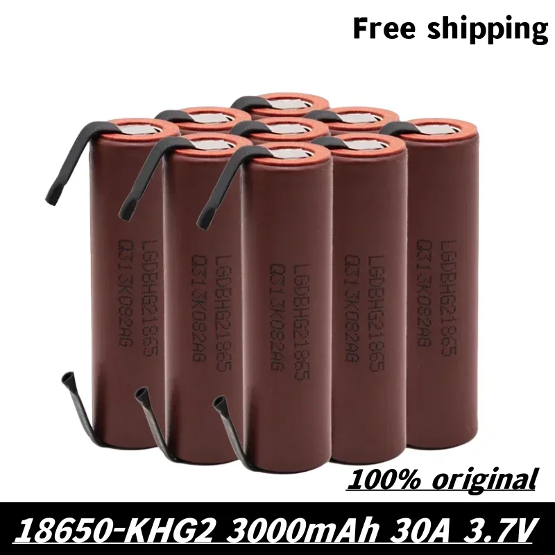 

Original ForLG HG2 3000mAh battery 3.6v 18650 battery with strips soldered battery for screwdrivers 30A high current+DIY nickel