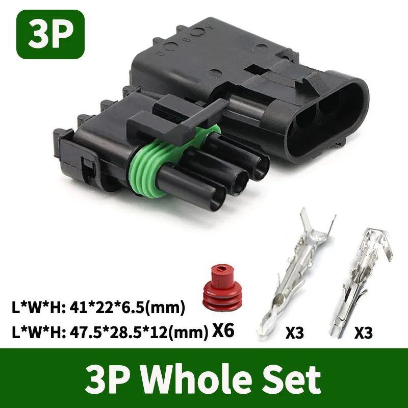 5/20/100Sets Delphi 2.5 Series GM Automobile 1/2/3/4/6Pin Waterproof Male&Female Connector Plug 12010975 DJ302/3/4/61Y-2.5-11/21