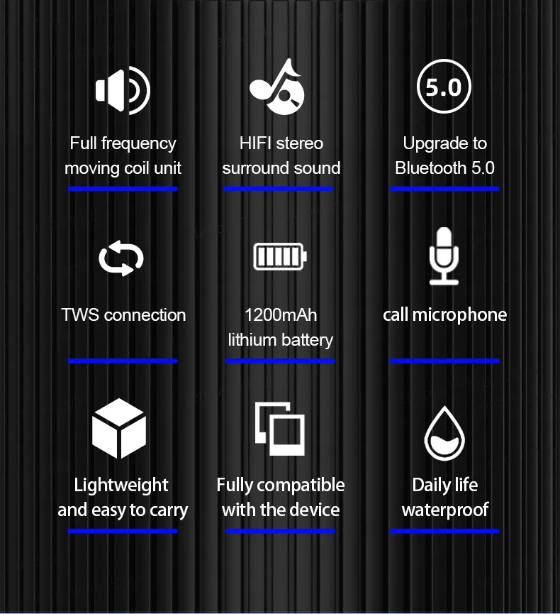 Original Lenovo K3 Pro Bluetooth 5.0 Portable Metal Speaker HiFi Surround Sound Speakers 1200mAh Lithium Battery Loudspeaker