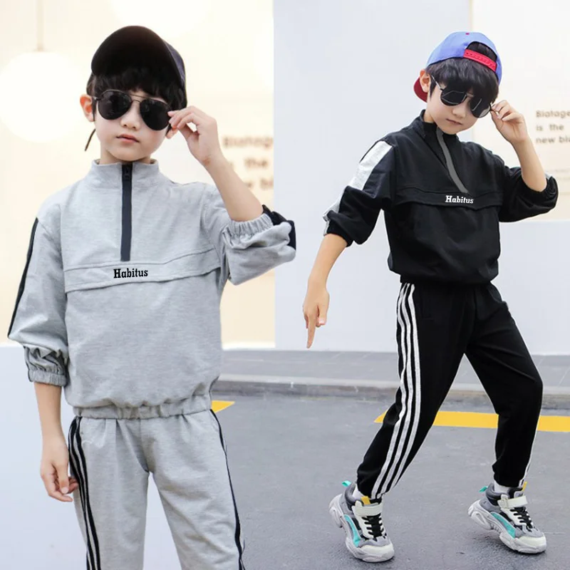 

Boys Suit Sweatshirts +Pants Cotton 2Pcs/Sets 2022 Elegant Spring Autumn Thicken Sports Sets Kid Formal Sport Teenagers Children