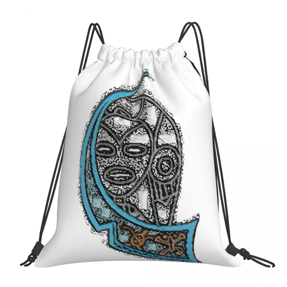 

Atabey Goddess Taino Symbol Blue Backpacks Drawstring Bags Drawstring Bundle Pocket Sports Bag Book Bags For Man Woman Students