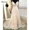 Lakshmigown Spaghetti Straps Split Boho Wedding Dress for Women Lace Robe Noel Femme Sexy Bridal Beach Wedding Gowns 1