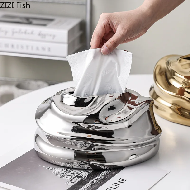 CreativeCeramicTissueBoxDiningTableRemovableTissueStorageBox