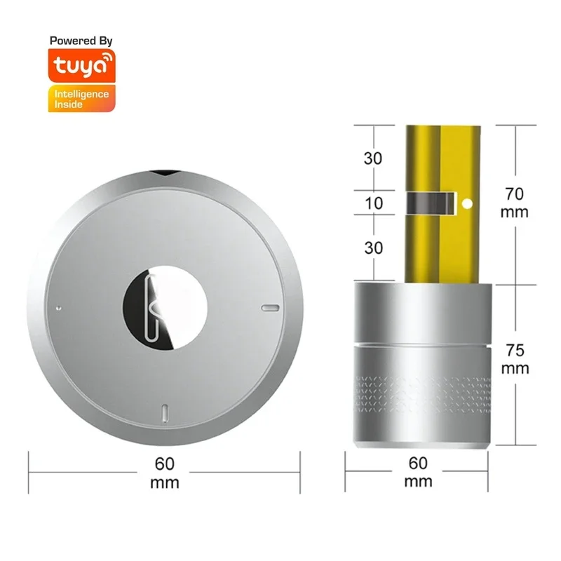 Smart Bluetooth Lock Cylinder EU Standard Tuya APP Remote Control Home Office Keyless Auto Lock And Unlock Digital