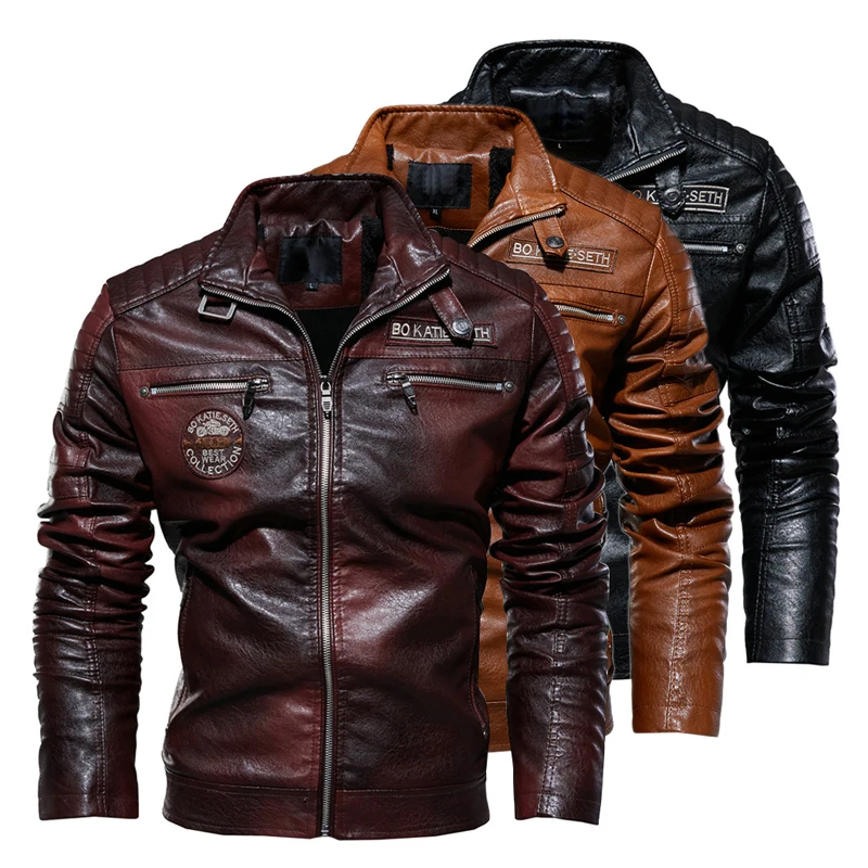 Maxulla Winter Men\'s PU Jackets Fashion Mens Hip Hop Motorcycle Leather Coats Casual Slim Business Leather Coat Mens Clothing