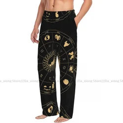 Men's Casual Pajama Sleeping Pants Astrological Zodiac Lounge Loose Trousers Comfortable Nightwear