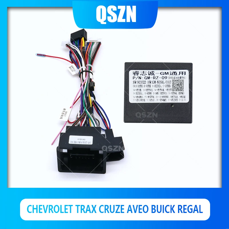 

QSZN Car Radio canbus Box GM-RZ-09 Adaptor for Chevrolet Trax Cruze Aveo Buick 16 PIN Wiring Harness Cable Power cable Android
