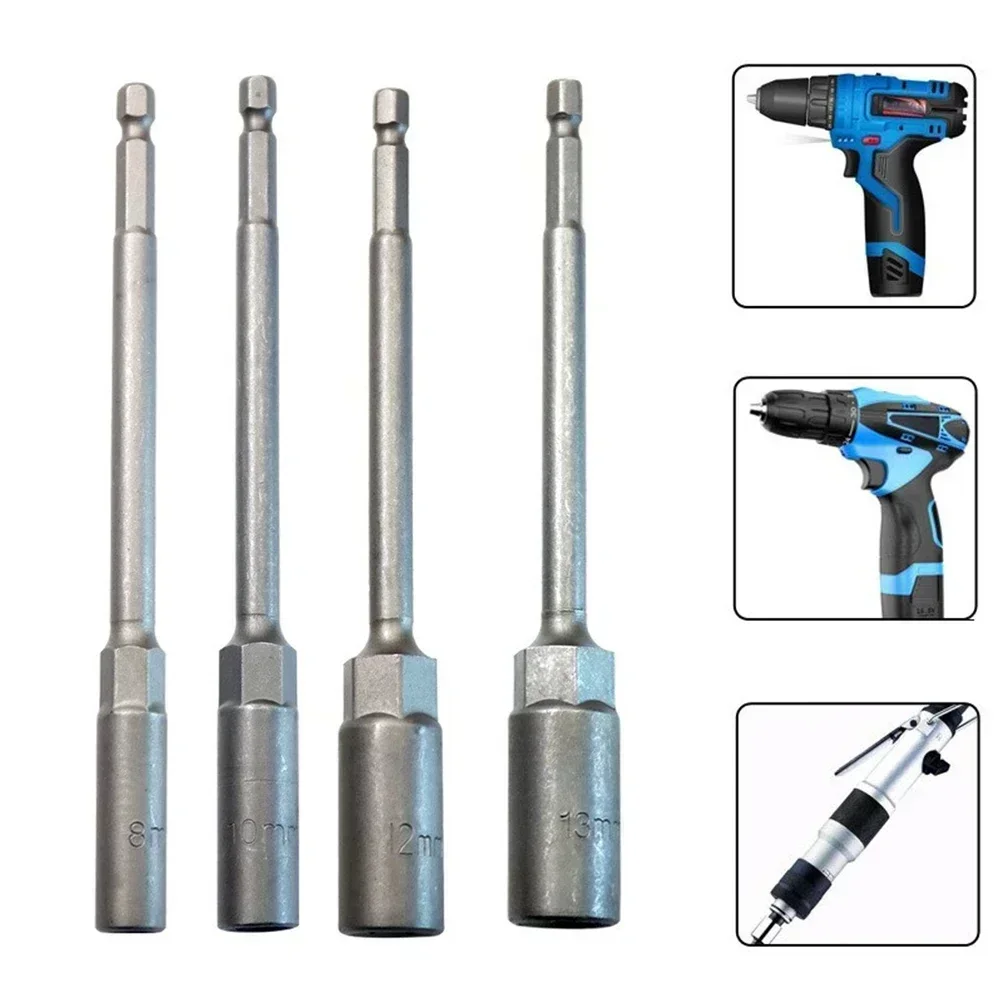 Socket 150mm Hexagon Nut Driver Drill Bit Adapter 5.5-19mm For Electric Wrench Extension Sleeve Car Repair Manual Tools 1Pc