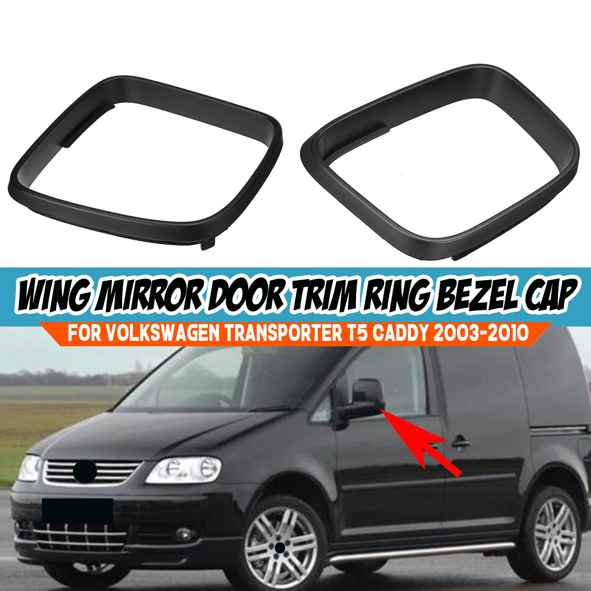 Per Vw Transporter T5 Caddy Maxi 2003-2010 Porta Laterale Specchio Telaio Supporto Alloggiamento Trim Modello Lhd