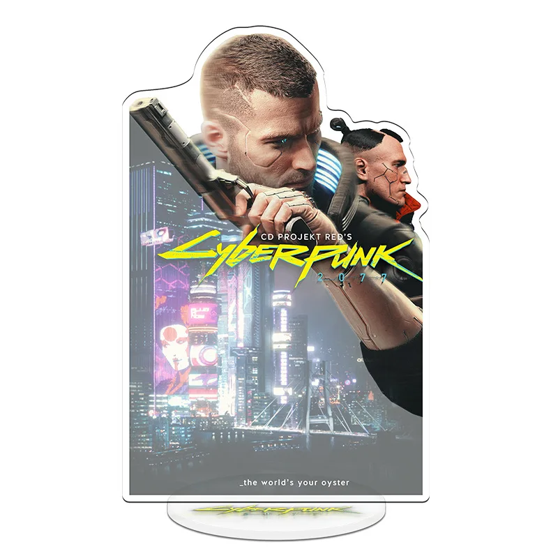 Cyberpunk 2077 Merchandise Display Stand with Keychain Gift Accessories