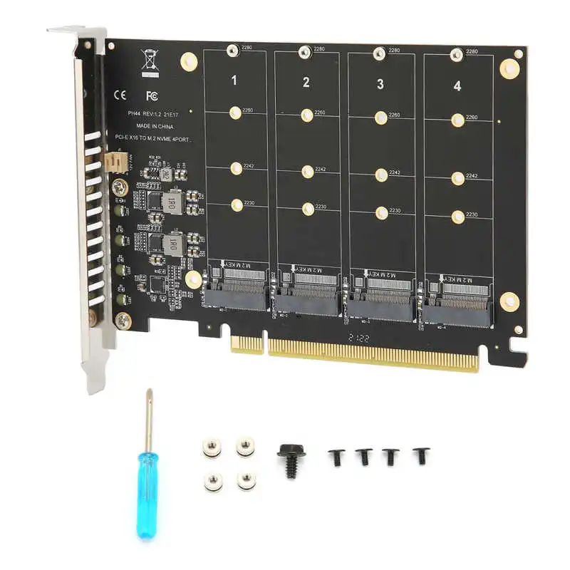 4 порта M.2 NVMe SSD на PCIE X16 M Key жесткий диск конвертер ридер плата расширения адаптер |