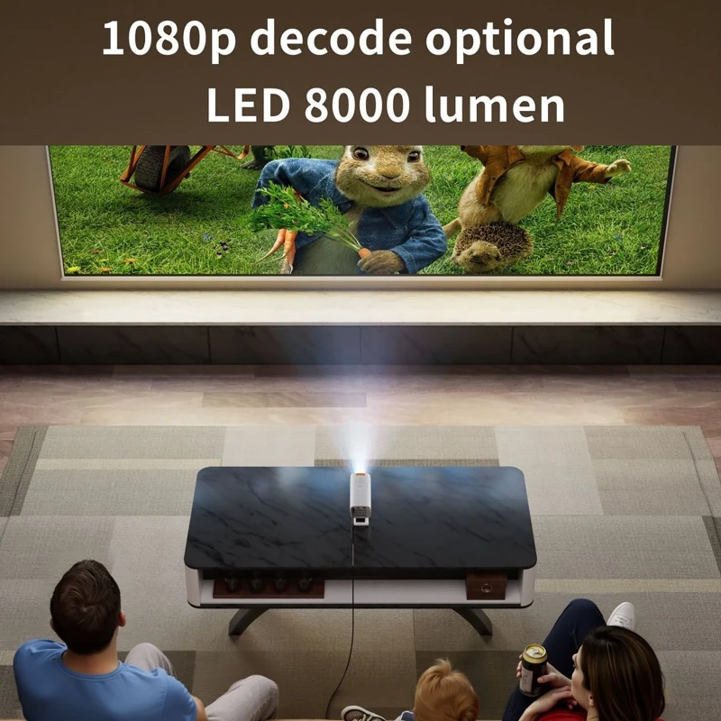 홈시어터 안드로이드 12.0 프로젝터 8000루멘 1080P 야외 휴대용 미니 영화 홈 듀얼 WiFi BT5.0 업그레이드 프로젝터