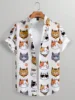 Unisex Fashion Men's Cute Cat Print Casual Daily Wear 3D Printing Short Sleeve Shirt Fashion Hawaiian Shirts For Men Harajuku 3