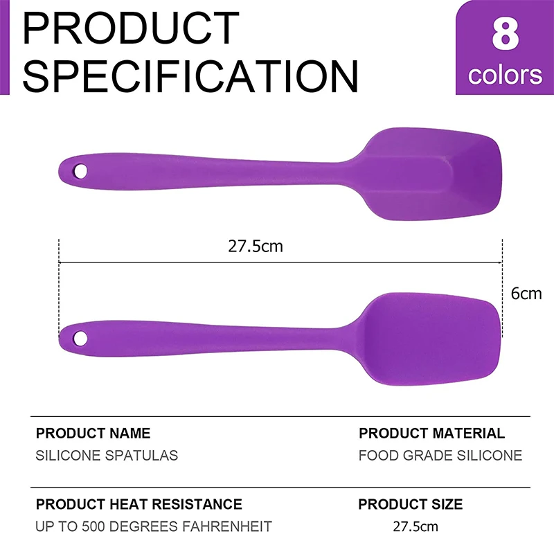 LMETJMA 28cm Silicone Spatulas Heat Resistant Spoon Spatula Non-Stick Spoonula Flexible Scrapers Baking Mixing Tool JT20 BEST SELLERS
