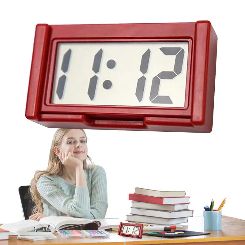 

Small Digital Clock Large Screen Stick On Clock For Car Dashboard Durable Stick On Clock Portable Car Accessories For Car