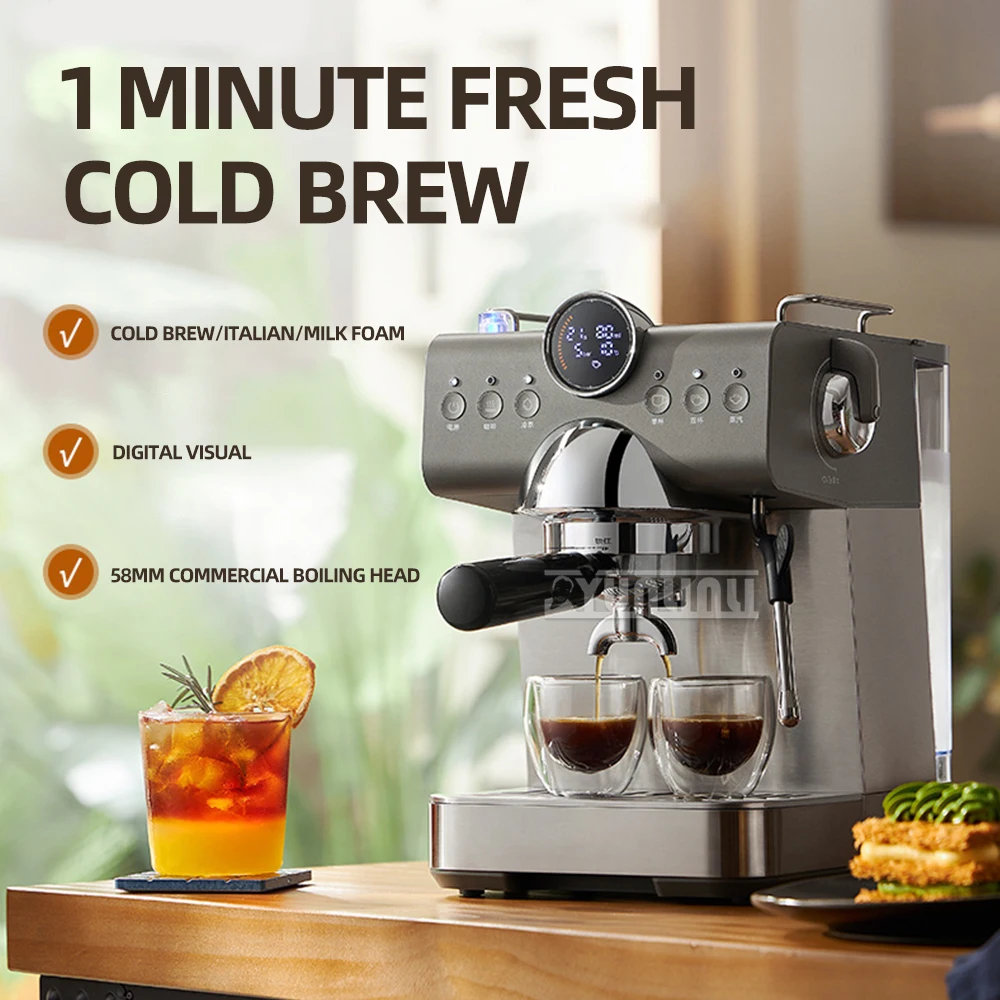Household Coffee Maker Electric Espresso Machine Automatic Steam Milk Frother Cafetera Electrica