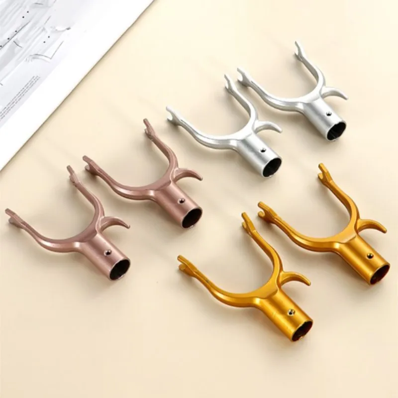 1Pc Clothes Rod Joint Aluminum Alloy Clothes Fork Head Portable Household Durable Clothes Rod Metal Head Household Accessories 6