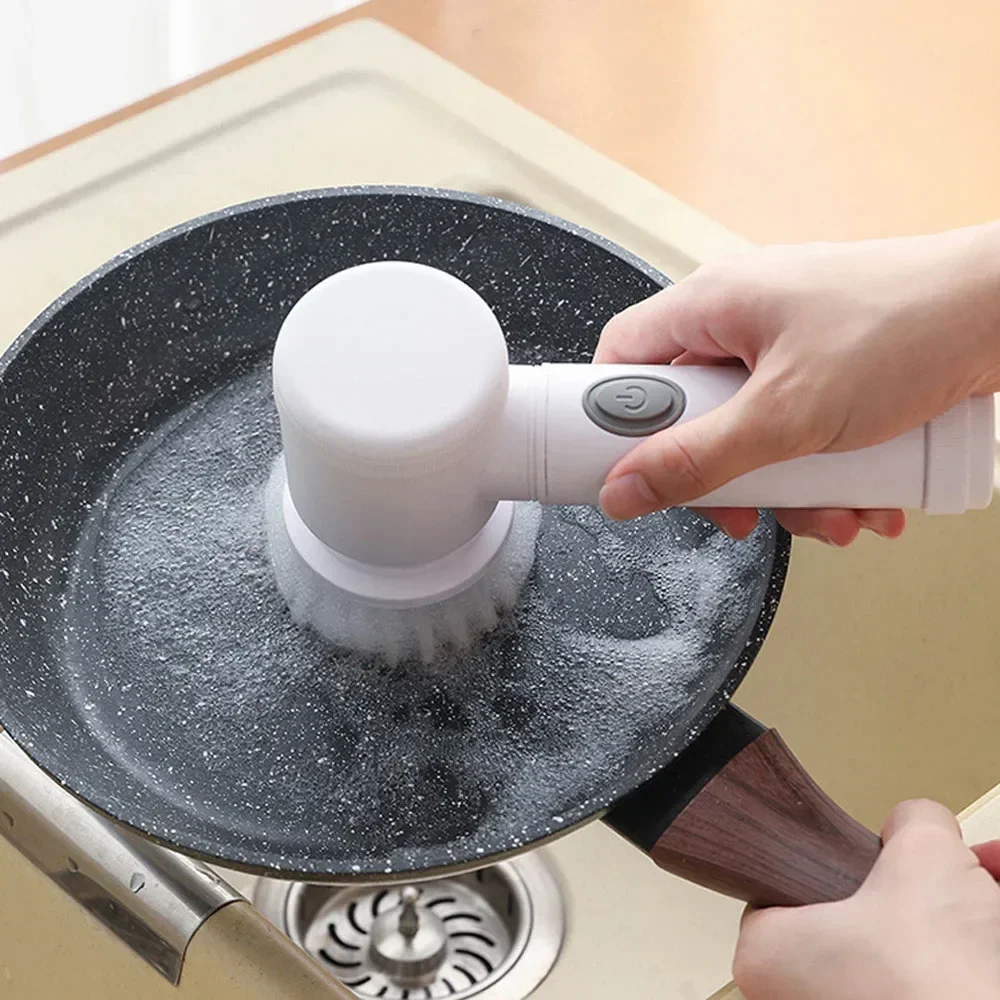 Wireless Electric Cleaning Brush USB Rechargeable Housework Kitchen Dishwashing Bathtub Tile Professional Cleaning Brush