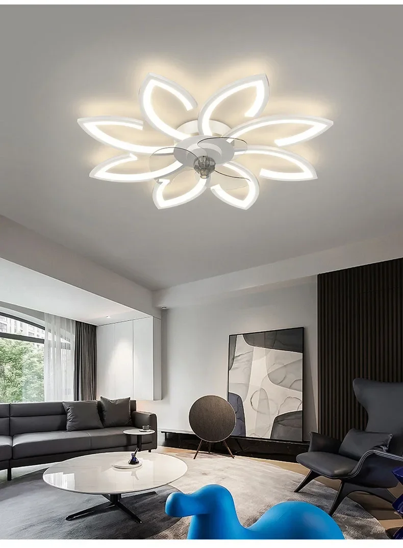 New LED Modest Ceiling Pendant Lamps with Remot Control Living Dining Room Bedrooms Home Decor Hanging Fan Lighting Fixtures