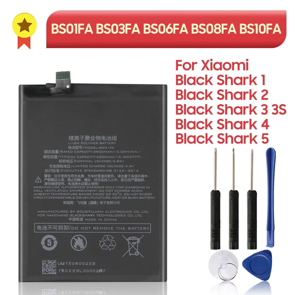 

BS01FA BS03FA BS06FA BS08FA BS10FA Phone Battery For XIAOMI Black Shark 1 2 3 3S 4 5 Black Shark Helo Black Shark 4 PRO Battery