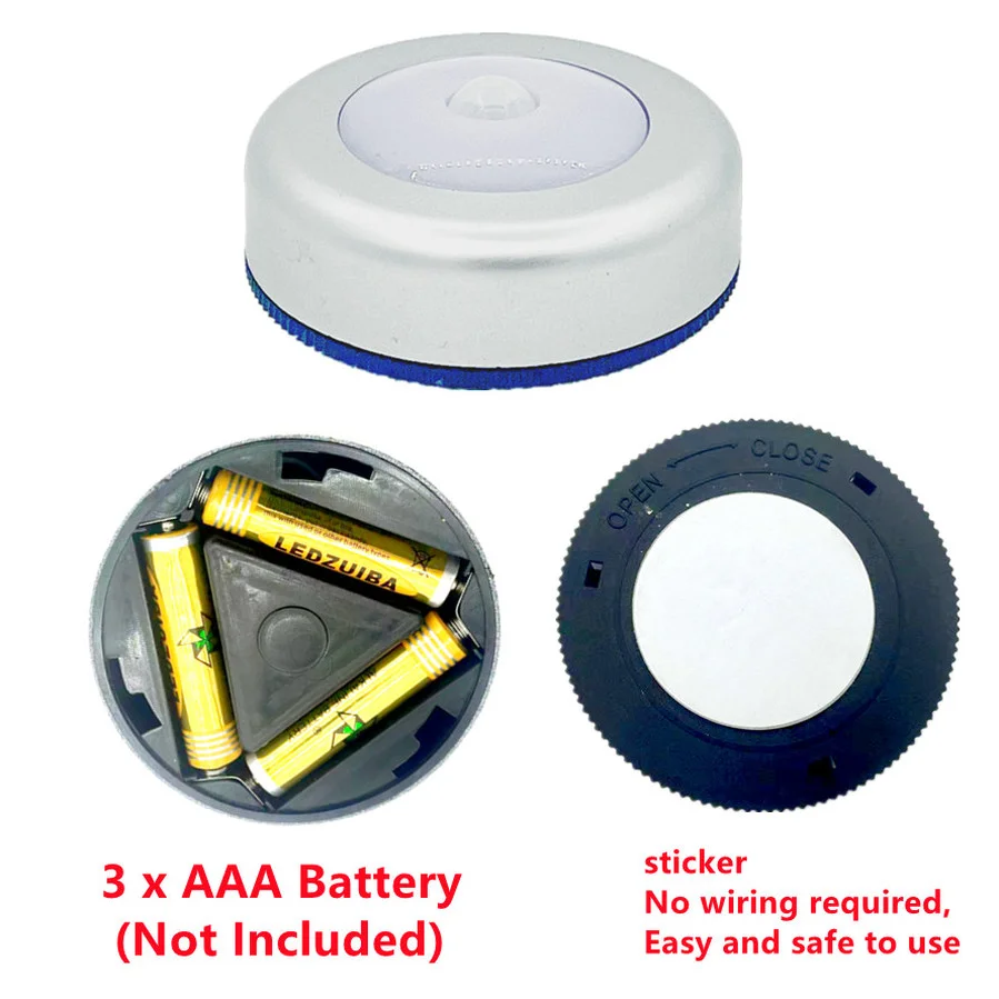 Motion sensor light led night light led motion sensor light night light motion sensor night light led cabinet lights led night lamp motion sensor led light motion sensor lamp Aswesaw round motion sensor LED night light battery powered cabinet night lamp bedside lights for bedroom home closet lighting