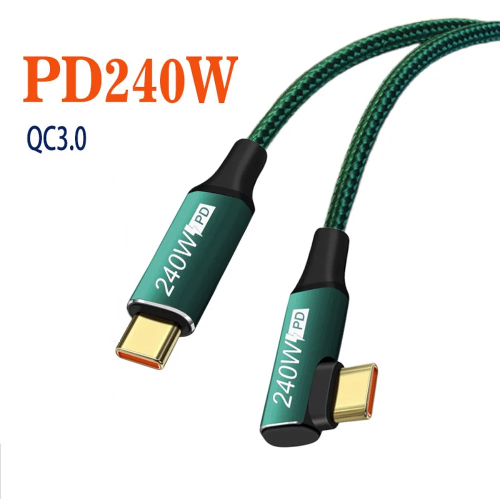 240w PD 충전 라인 90도 각도 남성-남성 USB 유형 C USB C 케이블 데이터 와이어 충전 케이블 데이터 코드