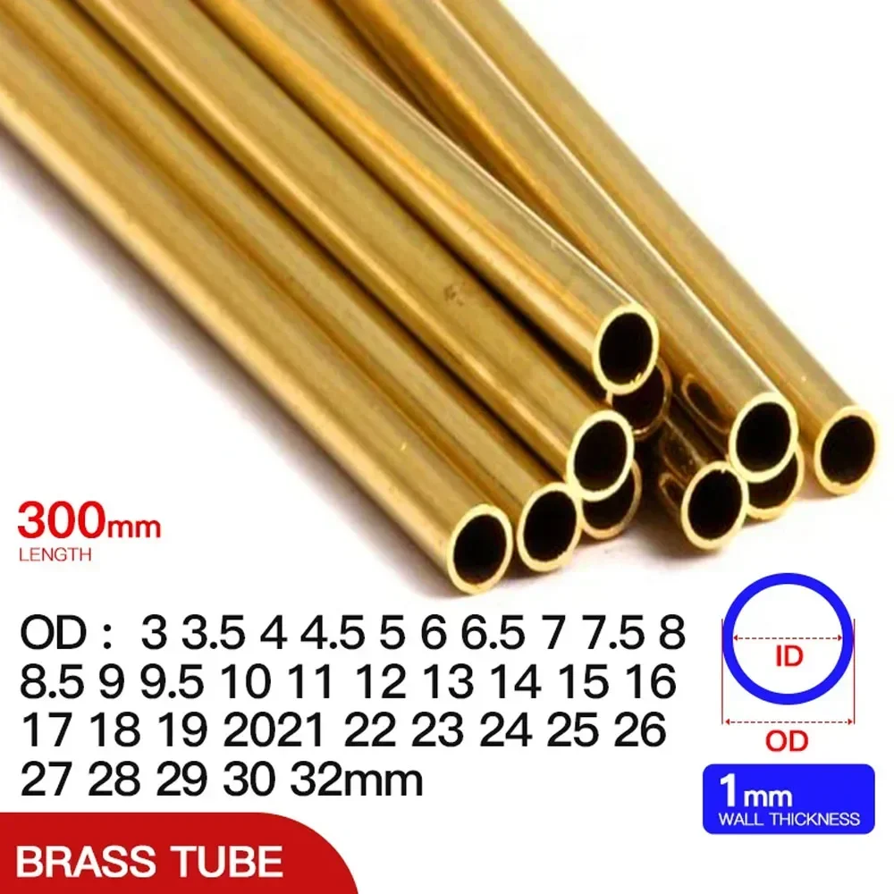 Tubo de Bronze para Modelagem Rod Tubulação Reta Diâmetro Exterior Corte Faça Você Mesmo Espessura 332 mm od 300 mm mm