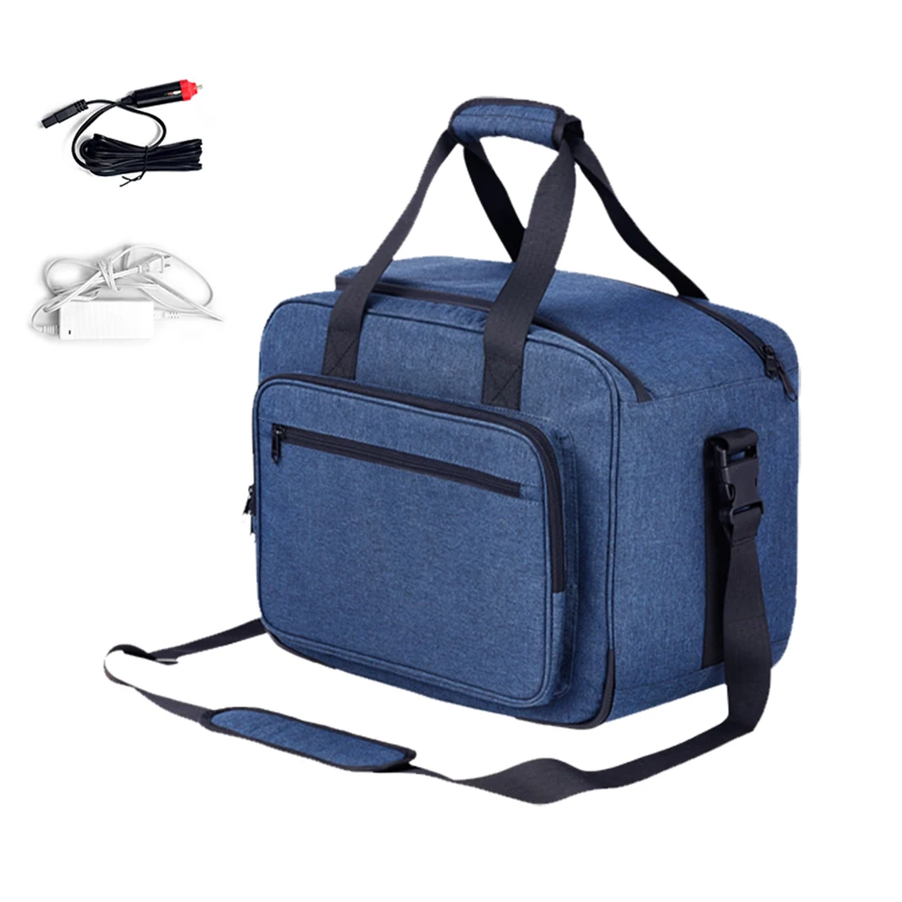 

25L Outdoor Refrigeator Bag Portable Car Cooler Bag Thermal Isulated Food Storage Bag 12V/110V with Shoulder Strap for Picnic