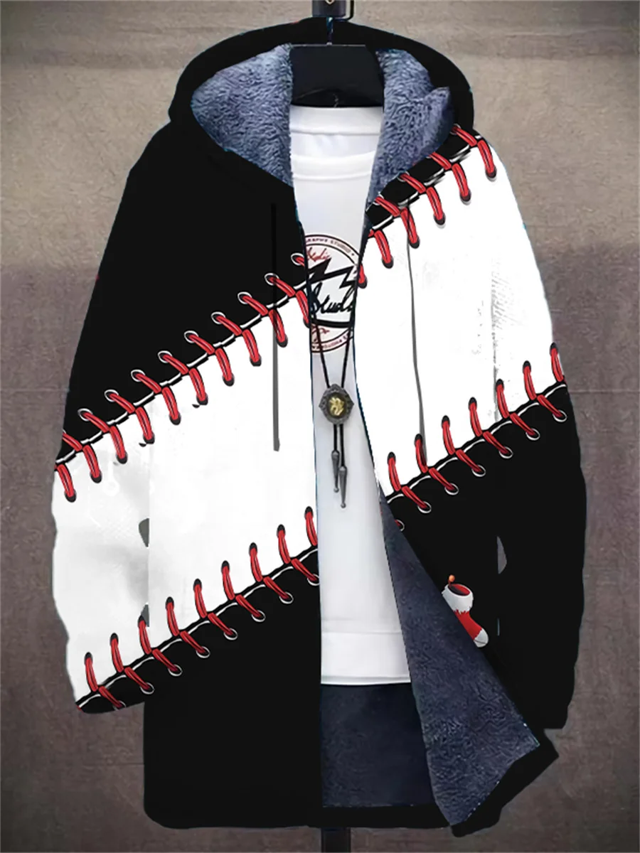 The latest autumn and winter 2023 men's Christmas personalized fashion hooded sweatshirt fleece zipper coat casual warm jacket