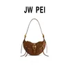JW PEI waxed leather dumpling shoulder bag large capacity crossbody bag retro motorcycle style handbag suitable for daily travel 1