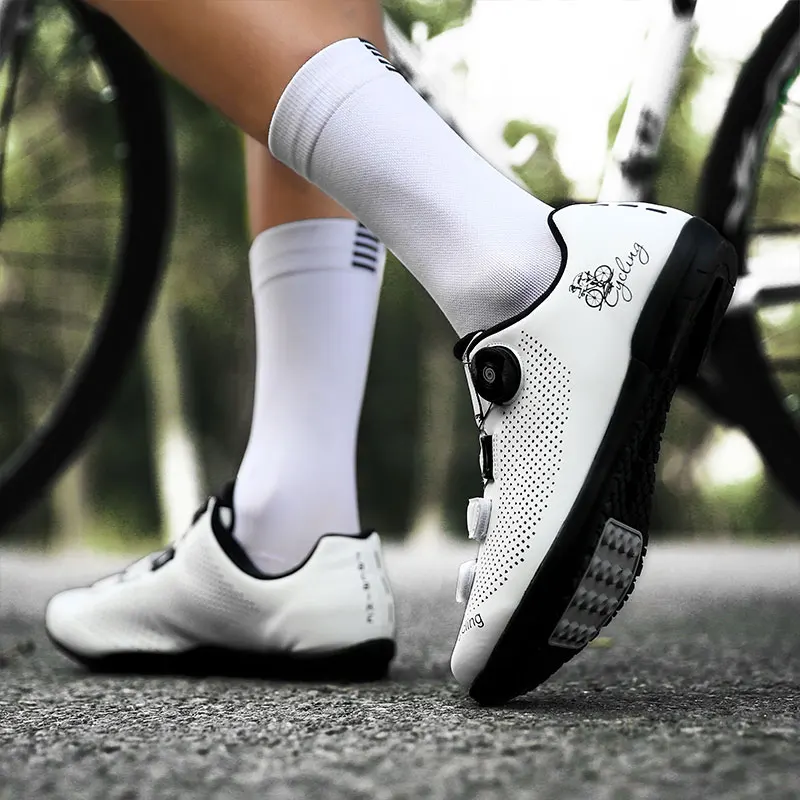 Cycling Shoes New Non-Locking Bicycle Sneakers Racing Road Cycling Shoes Breathable Men Professional Outdoor Athletic Sports Bike Shoes