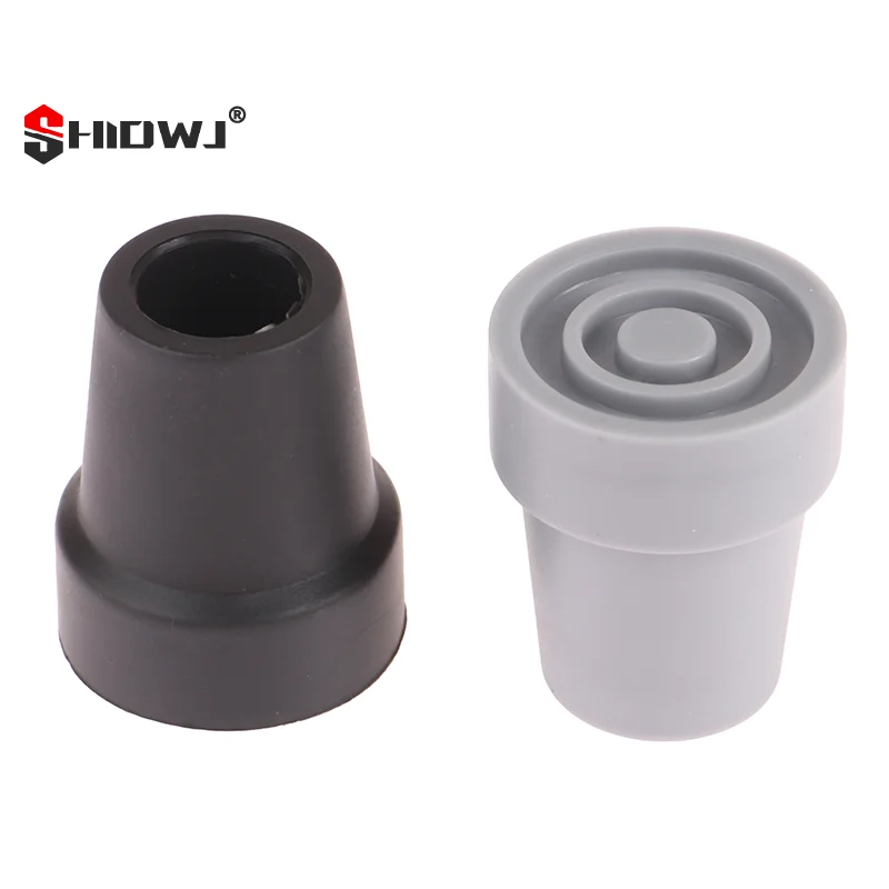 19mm 미끄럼 방지 고무 지팡이 팁 패드 내구성 TPR 미끄럼 방지 헤비 듀티 지팡이 교체용 워킹 스틱 지팡이 끝