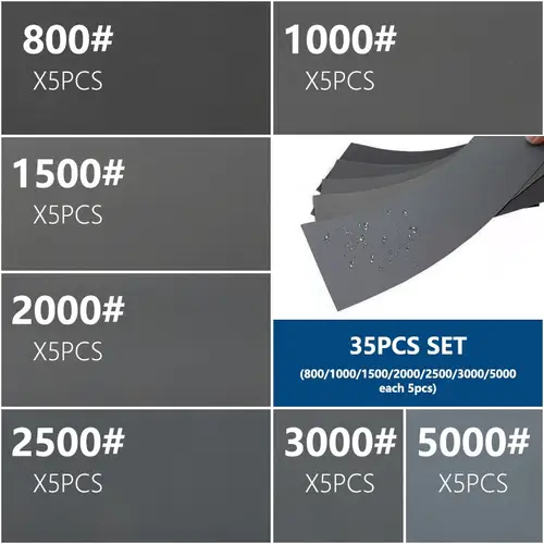 XCAN Sandpaper Set Water Dry Sanding Paper 9x3.6 inch Abrasive Sander Paper for For Wood Metal Automotive Polishing - Image 13