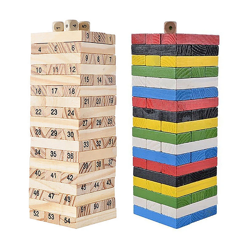 

Solid Wood Puzzle Stacked High Stack Tower Drawing Block Children'S Parent-Child Interactive Board Game