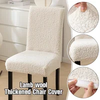 Curled Lamb Wool Thickened Chair Cover Autumn Winter Universal Dining Slipcovers Skin Friendly Breathable Home Chair Cover 1